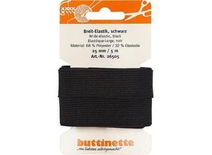 4058896060871 - Gummiband Breit-Elastik schwarz Breite 25 mm Länge 5 m