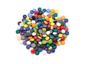 4058896119111 - Fantasy Glas-Mosaik rund bunt-mix 12 mm Ø 500 g