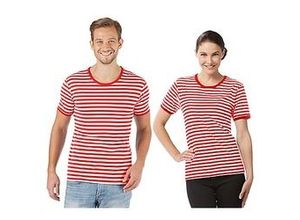 4058896136040 - Kurzärmeliges Ringelshirt Red Stripes unisex