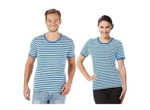 4058896136088 - Kurzärmeliges Ringelshirt Blue Stripes unisex