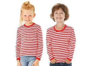 4058896136149 - Langärmeliges Ringelshirt Red Stripes für Kinder