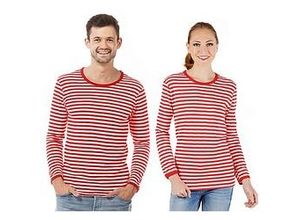 4058896136217 - Langärmeliges Ringelshirt Red Stripes unisex