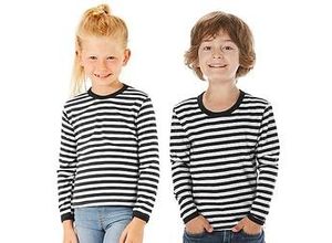 4058896136323 - Langärmeliges Ringelshirt Black Stripes für Kinder