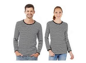 4058896136392 - Langärmeliges Ringelshirt Black Stripes unisex