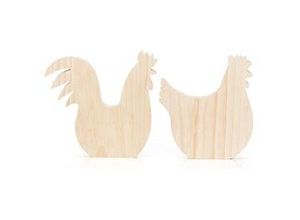 4058896139416 - Huhn und Hahn aus Holz 255 cm und 245 cm 2 Stück