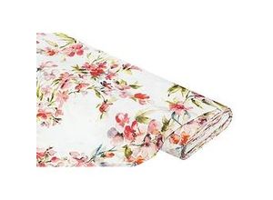 4058896208242 - Deko-Satin  Blumen rot-color