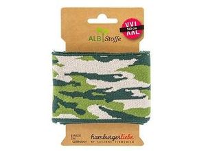 4058896247784 - Albstoffe Bio-Strickbündchen Cuff Me Camouflage grün creme 14 m