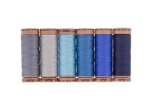 4058896258537 - Silk Finish Cotton Blau Grau Stärke 40 Inhalt 6x 150 m