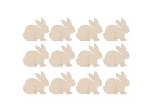 4058896274759 - Mini-Hänger Hase aus Holz 12 Stück