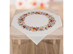 4058896284833 - Stickmitteldecke Bunte Blumenwelt