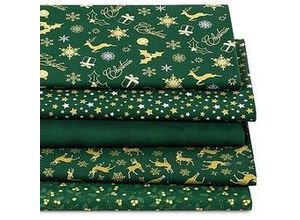 4058896289227 - Patchwork- und Quiltpaket Christmas tannengrün gold