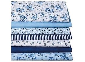 4058896296140 - Patchwork- und Quiltpaket Rosen blau weiß