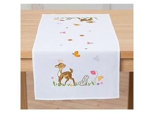 4058896299288 - Stickmitteldecke Waldtiere Frühling