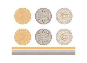 4058896305200 - Stoff-Coupon Mandala taupe orange