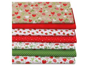 4058896307426 - Patchwork- und Quiltpaket Erdbeeren weiß grün rot