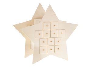 4058896310877 - Adventskalender Stern aus Holz 397 x 377 x 208 cm