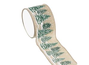 4058896317210 - Stoffband Bäume natur-grün 60 mm 25 m