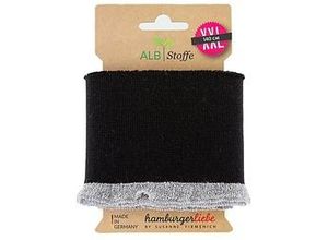 4058896319870 - Albstoffe Bio-Strickbündchen Cuff Me Frill schwarz silber 14 m