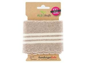 4058896319917 - Albstoffe Bio-Strickbündchen Cuff Me Wave beige ecru 14 m