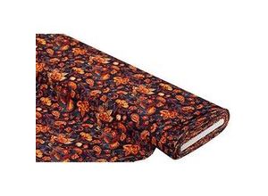 4058896320531 - Baumwolljersey Paisley mit Elasthan dunkelblau orange