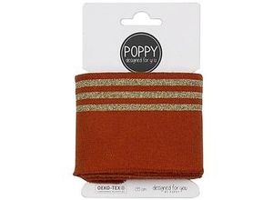 4058896325918 - Poppy Strickbündchen Glitzer-Streifen rost gold 135 m