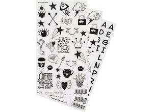 4058896325956 - Porzellansticker Motive + Buchstaben schwarz 3 Bogen