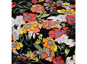 4058896334620 - Viskose-Jersey Blumen schwarz bunt