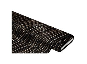 4058896336938 - Paillettenstoff Linien schwarz gold