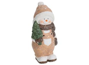 4058896342571 - Deko-Figur Schneemann terrakotta 17 cm