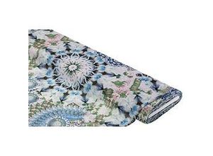 4058896344506 - Chiffon Ornamente Batik grün blau