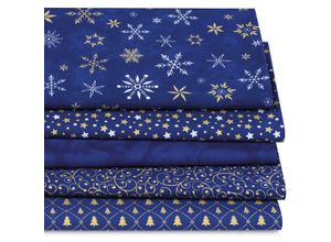 4058896345275 - Patchwork- und Quiltpaket Christmas blau gold