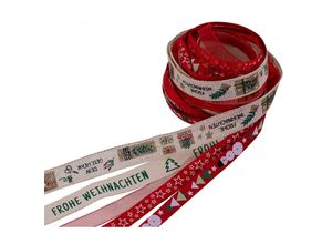 4058896346005 - Bänderpaket Weihnachten rot-natur 10–15 mm 5x 2 m