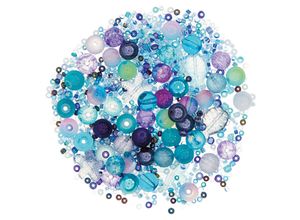 4058896346449 - Glasperlenmix Meer blau-lila 2–15 mm 45 g