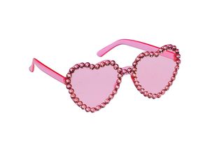 4058896349266 - Brille Herz mit Steinen rosa