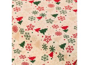 4058896350057 - Baumwollstoff Tannen & Kristalle Mona creme-color