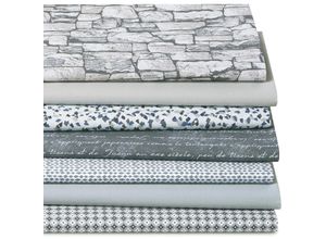 4058896351252 - Patchwork- und Quiltpaket Stonegrey grau weiß