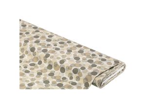 4058896353768 - Baumwollstoff Kreise Dots Mona natur greige weiß