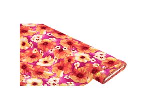 4058896355946 - Viskose-Blusenstoff   Javanaise Blumen pink orange