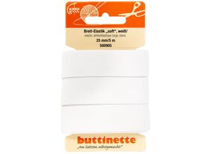 4058896356622 - Gummiband Breit-Elastik soft weiß Breite 25 mm Länge 5 m