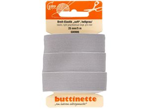 4058896356639 - Gummiband Breit-Elastik soft hellgrau Breite 25 mm Länge 5 m