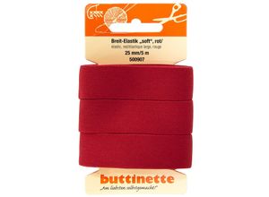 4058896356646 - Gummiband Breit-Elastik soft rot Breite 25 mm Länge 5 m