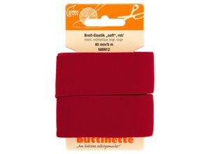 4058896356691 - Gummiband Breit-Elastik soft rot Breite 40 mm Länge 5 m