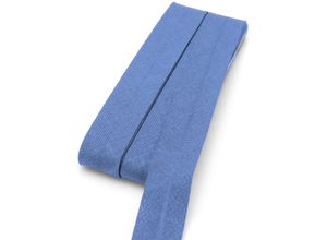 4058896357087 - Baumwoll-Schrägband blau Breite 2 cm Länge 5 m