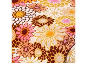 4058896358466 - Viskose-Blusenstoff   Javanaise Retro-Blumen gelb-color