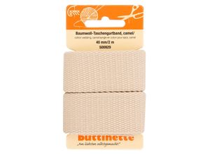 4058896359005 - Baumwoll-Taschengurtband beige Breite 4 cm Länge 2 m