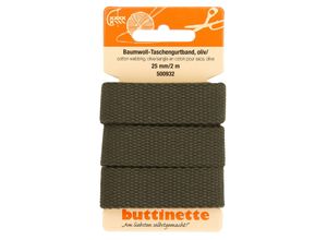 4058896359036 - Baumwoll-Taschengurtband oliv Breite 25 cm Länge 2 m