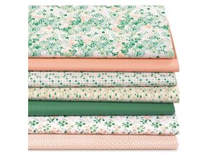 4058896359234 - Patchwork- und Quiltpaket Grafik Erdtöne weiß grün apricot