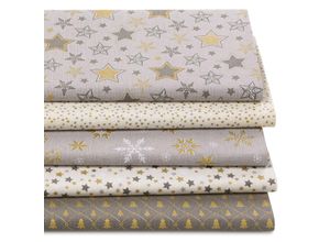 4058896360278 - Patchwork- und Quiltpaket Christmas taupe gold