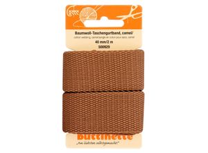 4058896362623 - Baumwoll-Taschengurtband camel Breite 4 cm Länge 2 m