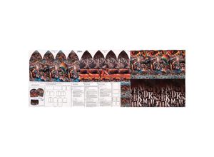 4058896363521 - Digital-French-Terry-Coupon Dino für Beanie & Buff braun-color